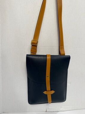 IIIBeCa Joy Gryson Chambers Street Small Navy Blue Leather Crossbody Bag